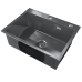 Мойка "ULGRAN STEEL 600x450" черная брашированная сталь (черная)
