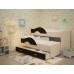 Кровать выкатная двухъярусная с ящиком и бортиками "Радуга 1600" 