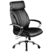 Кресло для руководителя "LK-13 CH" хромированное пятилучие, износостойкий перфорированный материал NewLeather из натуральной кожи