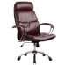 Кресло для руководителя "LK-15 CH" хромированное пятилучье, натуральная перфорированная эко-кожа