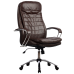 Кресло для руководителя "LK-3 CH" хромированное пятилучье, износостойкий перфорированный материал NewLeather из натуральной кожи